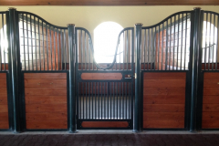 Stall Front No. 2I - High Rise European stall front with horizontal wood load and grill bottom door