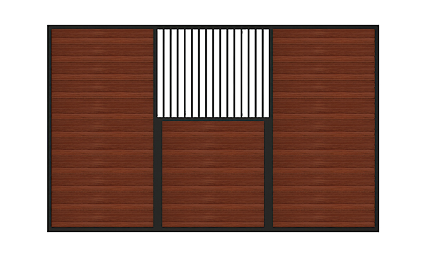Sample of a five solid wood horse stall divider