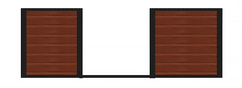Horizontal wood horse stall fronts samples